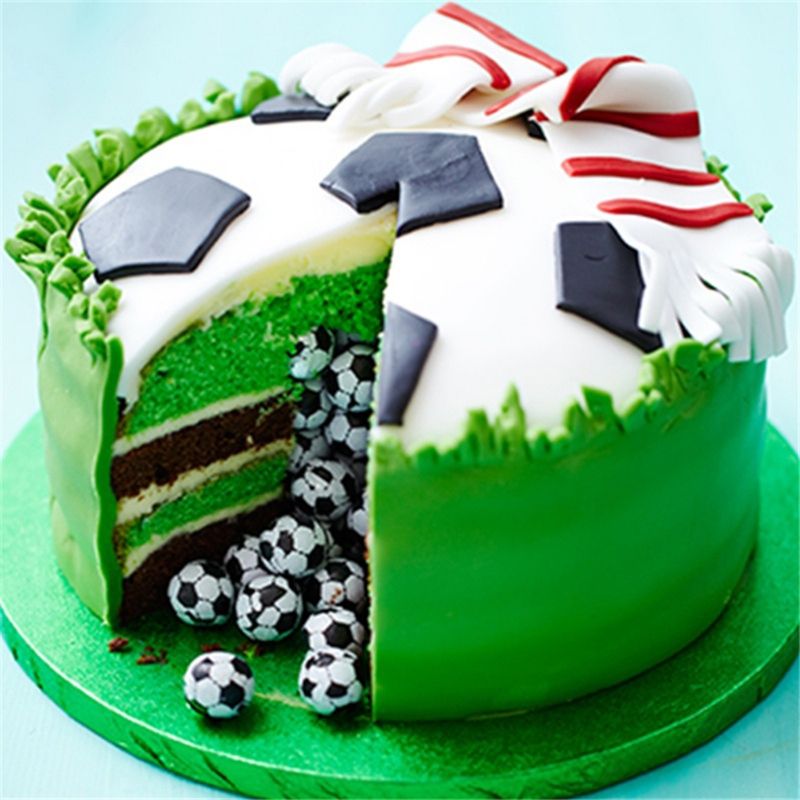 4Pcs Football Soccer Fondant Cutter Cookies Mold Cake