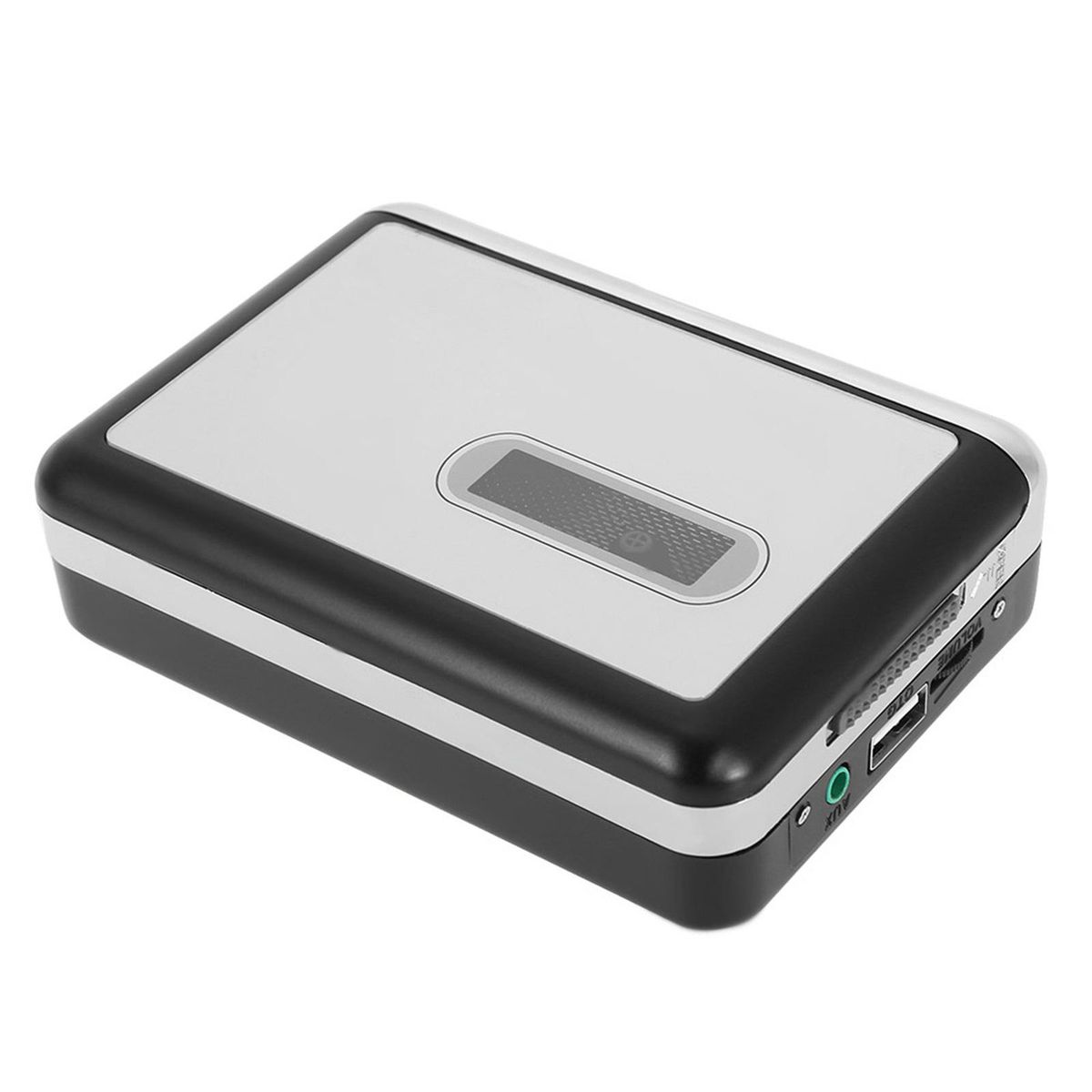ezcap Cassette Tape-to-MP3 Converter Save into USB Flash Disk Auto Partition Standalone Recorder w/ Earphone Black with Grey