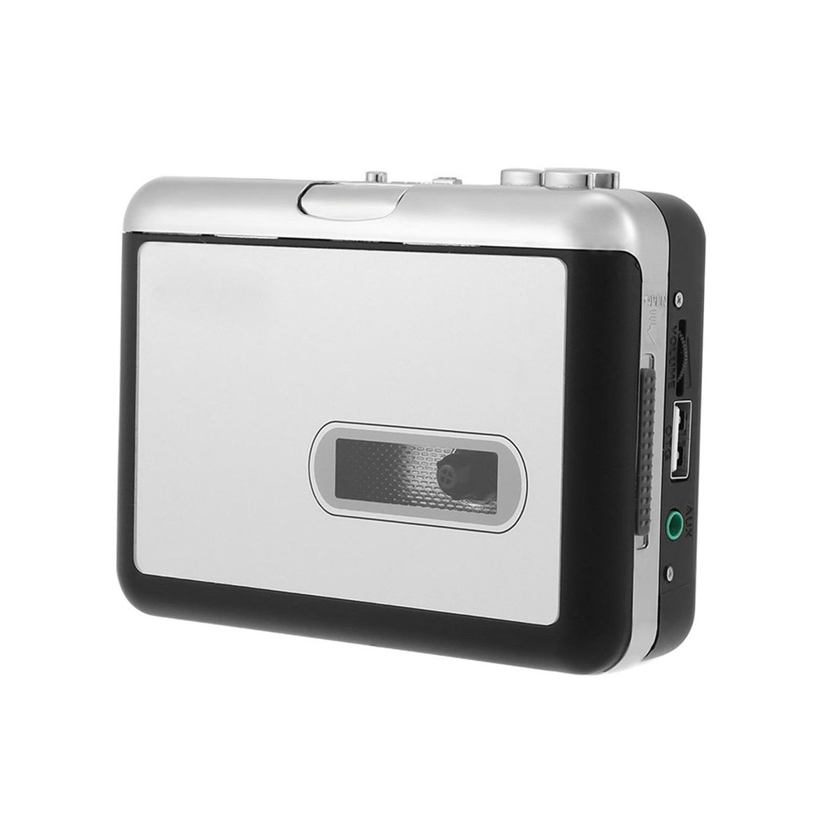 ezcap Cassette Tape-to-MP3 Converter Save into USB Flash Disk Auto Partition Standalone Recorder w/ Earphone Black with Grey