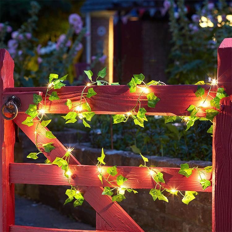 Waterproof Solar Rattan String Lights Maple Leaf String Lights for Outdoor