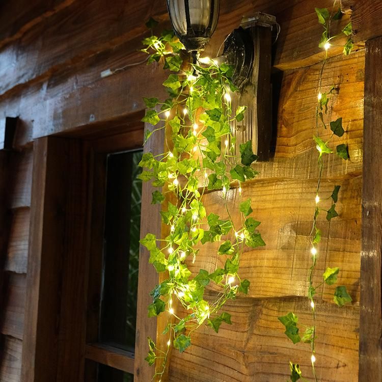 Waterproof Solar Rattan String Lights Maple Leaf String Lights for Outdoor