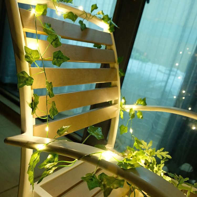 Waterproof Solar Rattan String Lights Maple Leaf String Lights for Outdoor