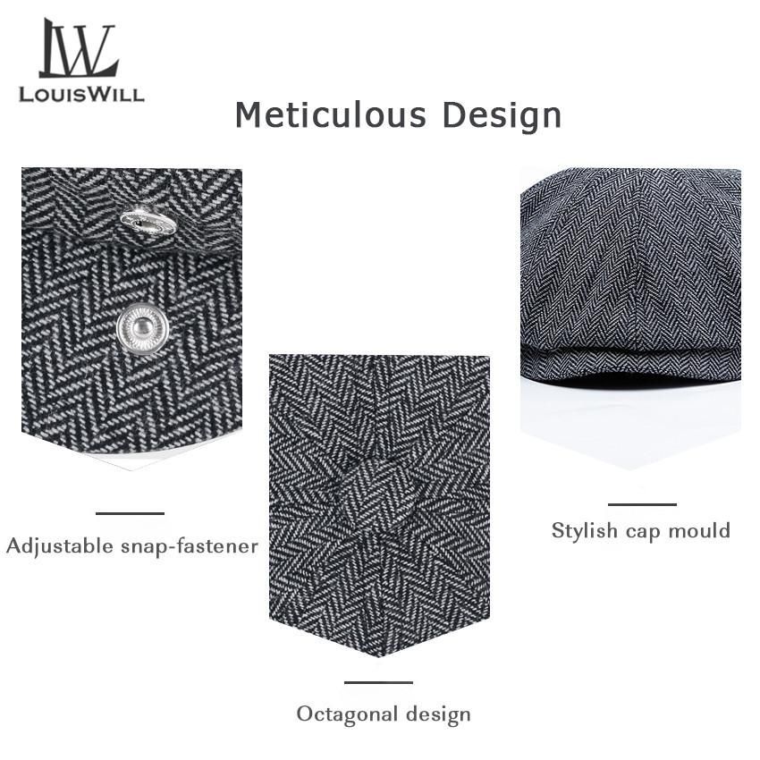 LouisWill Men Berets Caps Fashion Casual Hats Flat Caps