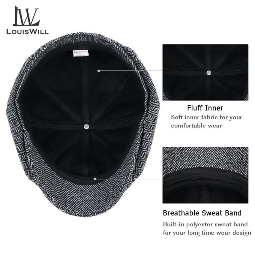 LouisWill Men Berets Caps Fashion Casual Hats Flat Caps