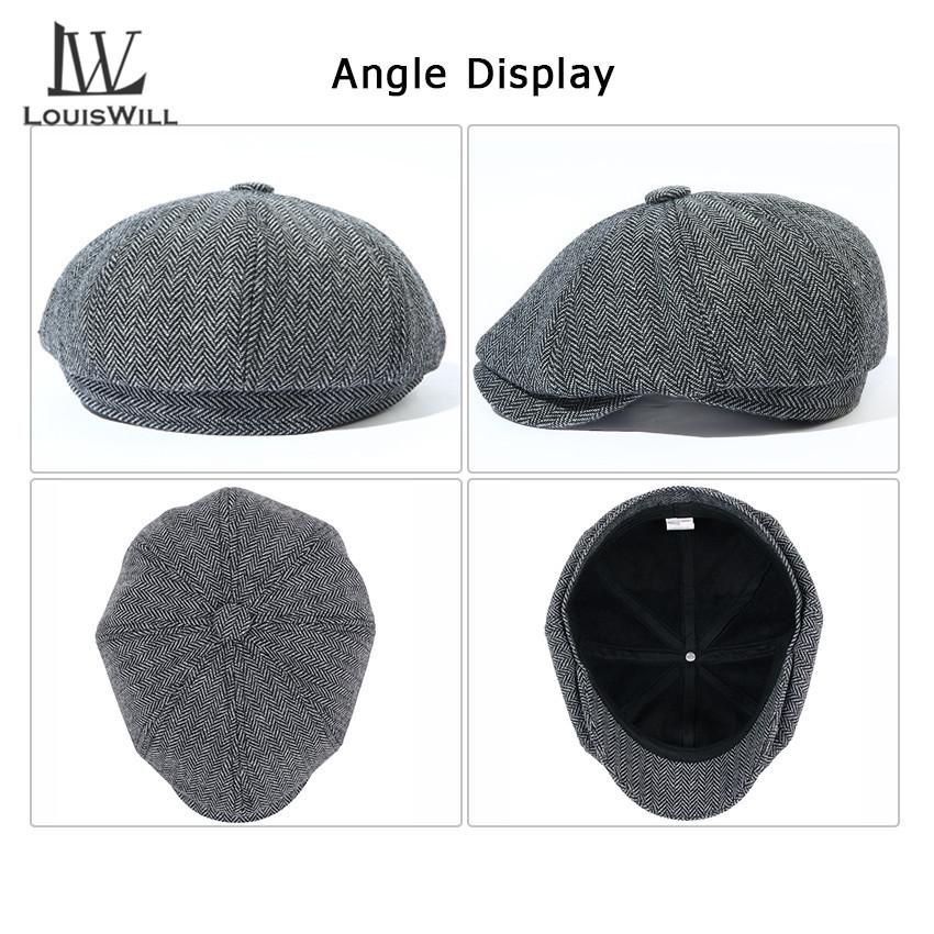 LouisWill Men Berets Caps Fashion Casual Hats Flat Caps