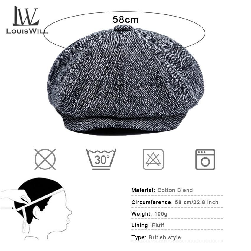 LouisWill Men Berets Caps Fashion Casual Hats Flat Caps