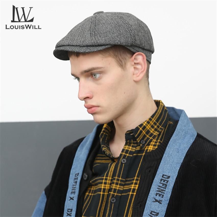 LouisWill Men Berets Caps Fashion Casual Hats Flat Caps