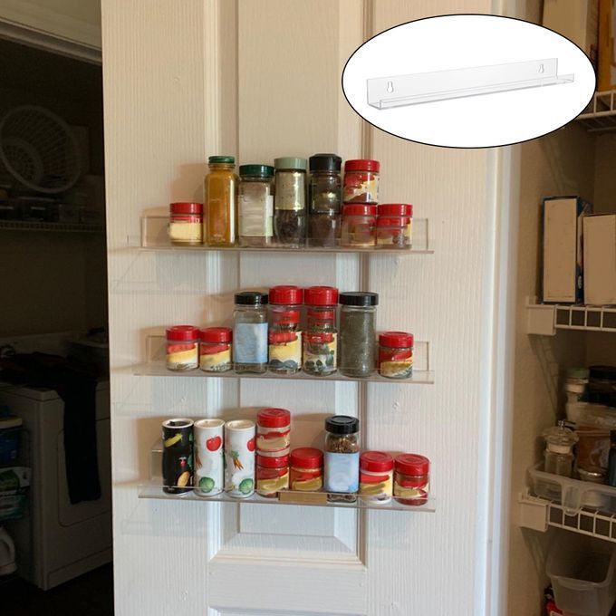 Home Kitchen Wall Mount Ingredient Bottle Storage Holder Organizer
