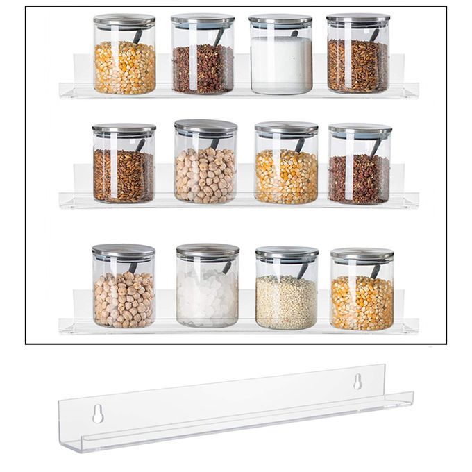 Home Kitchen Wall Mount Ingredient Bottle Storage Holder Organizer
