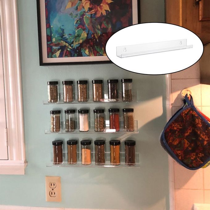 Home Kitchen Wall Mount Ingredient Bottle Storage Holder Organizer