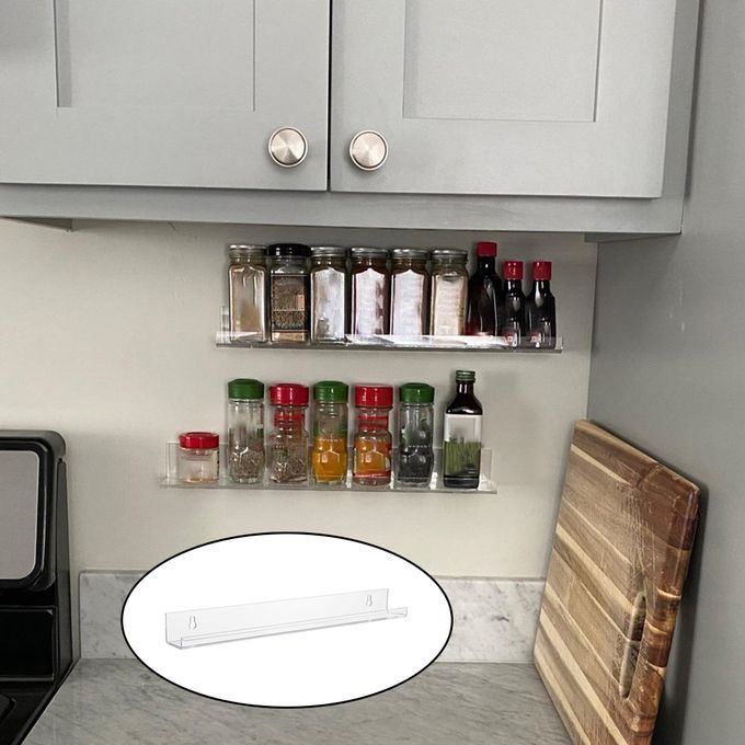Home Kitchen Wall Mount Ingredient Bottle Storage Holder Organizer