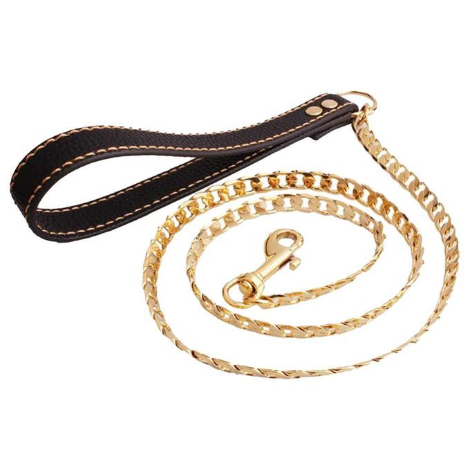 Pet Dog Puppy Chain Leash Dog Pull Rope Golden For Medium-sized Dogs
