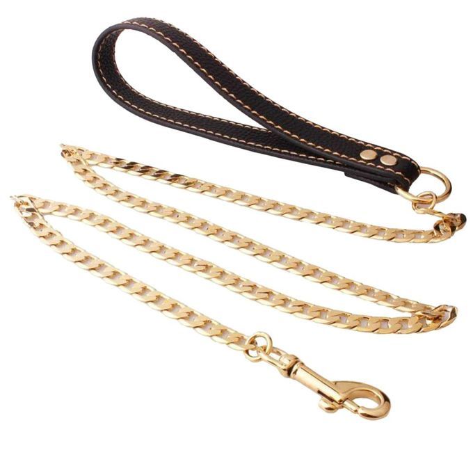 Pet Dog Puppy Chain Leash Dog Pull Rope Golden For Medium-sized Dogs