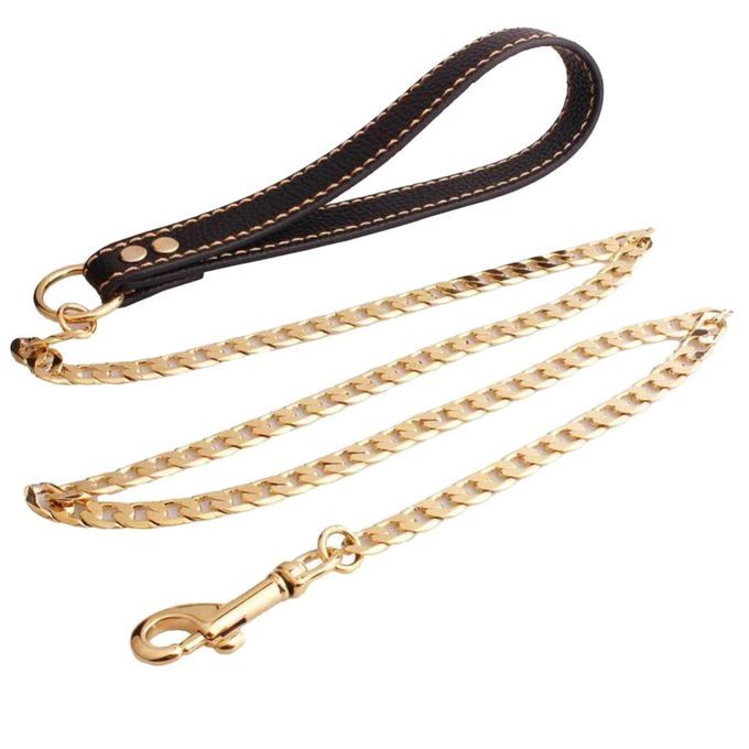 Pet Dog Puppy Chain Leash Dog Pull Rope Golden For Medium-sized Dogs