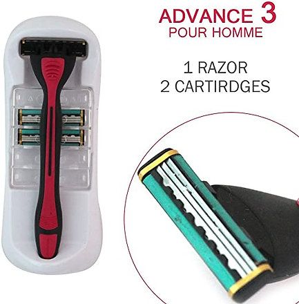Advance 3 Pour Homme Triple Blade Razor, Black-Energi