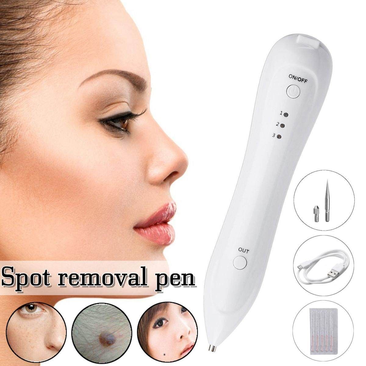LCD 9 Gear Electric Laser Age Spot Pen Mole Warts Freckle Tattoo Scars Removal Aqua