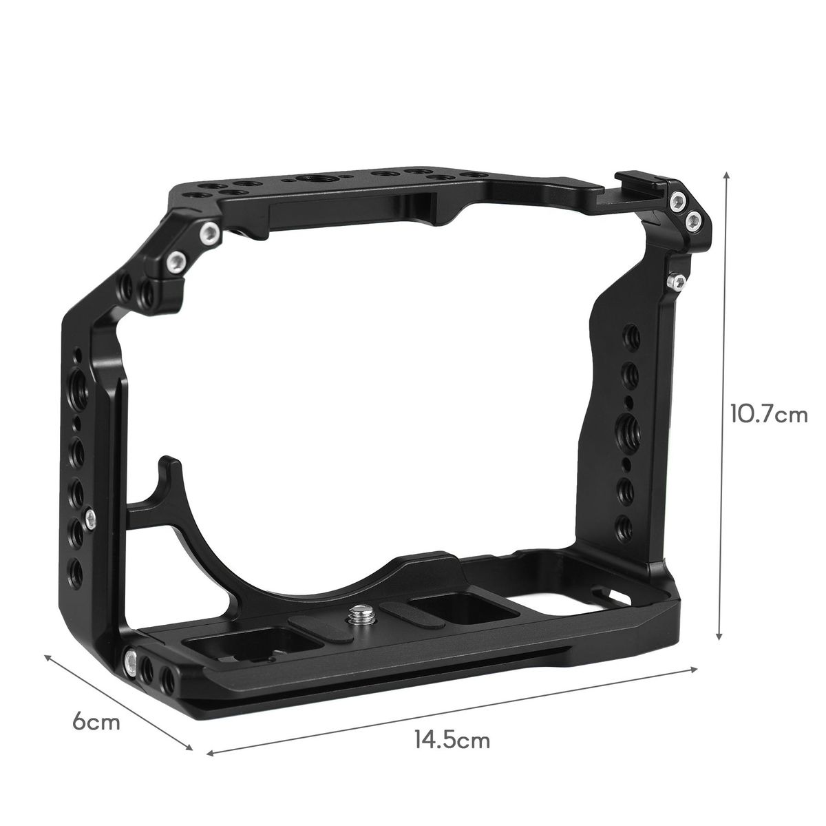 Andoer Camera Cage Aluminum Alloy Video Cage with Cold Shoe Mounts Numerous 1/4 Inch Screw Holes Replacement for Sony A7IV/ A7M4/ A1/ A7R4/ A7S3