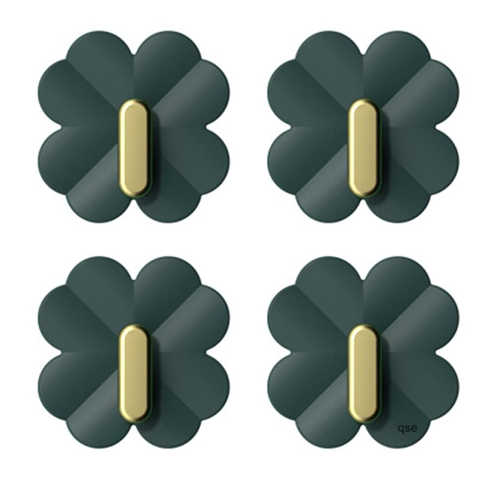 Four-leaf Clovers Adhesive Hook Wall Mounted Punch Free Key