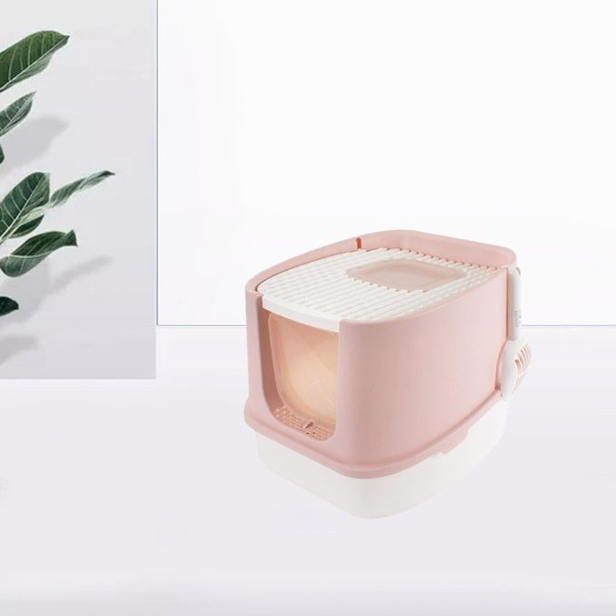 Cat Litter Box Bedpan Dual Mode Excrement For Pet Cleaning Pink M