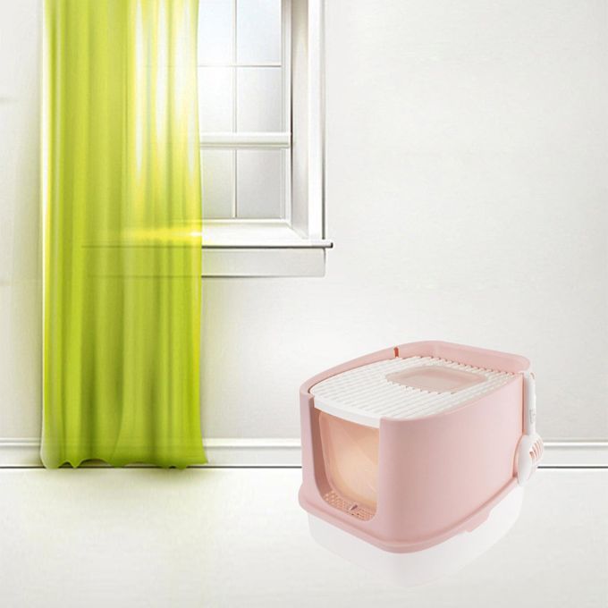 Cat Litter Box Bedpan Dual Mode Excrement For Pet Cleaning Pink M
