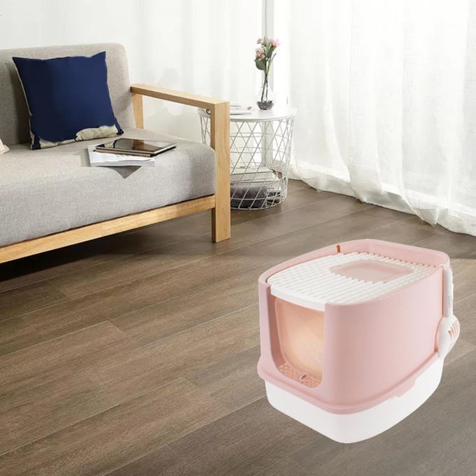 Cat Litter Box Bedpan Dual Mode Excrement For Pet Cleaning Pink M