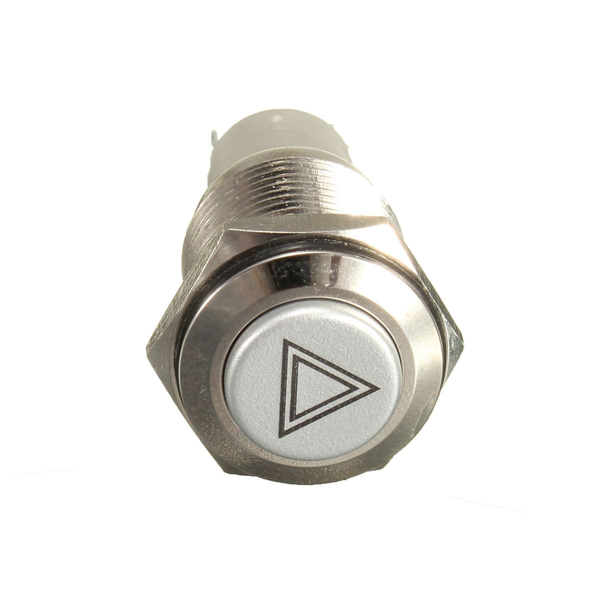 16mm Emergency Hazard Warning Push Button On/Off Switch LED Light 12V 3A Car Hazzard Warning Light