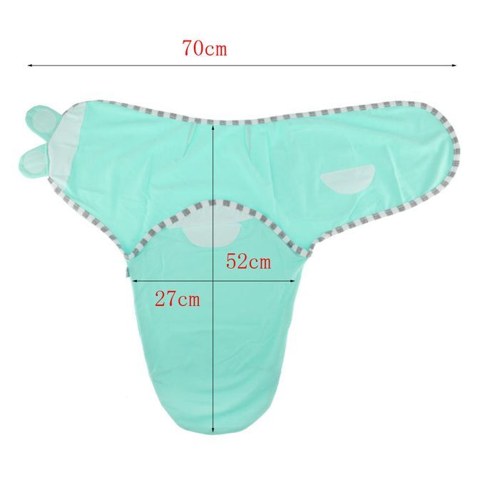 Newborn Infant Baby Swaddle Wrap Blanket Sleeping Bag With Hat Green