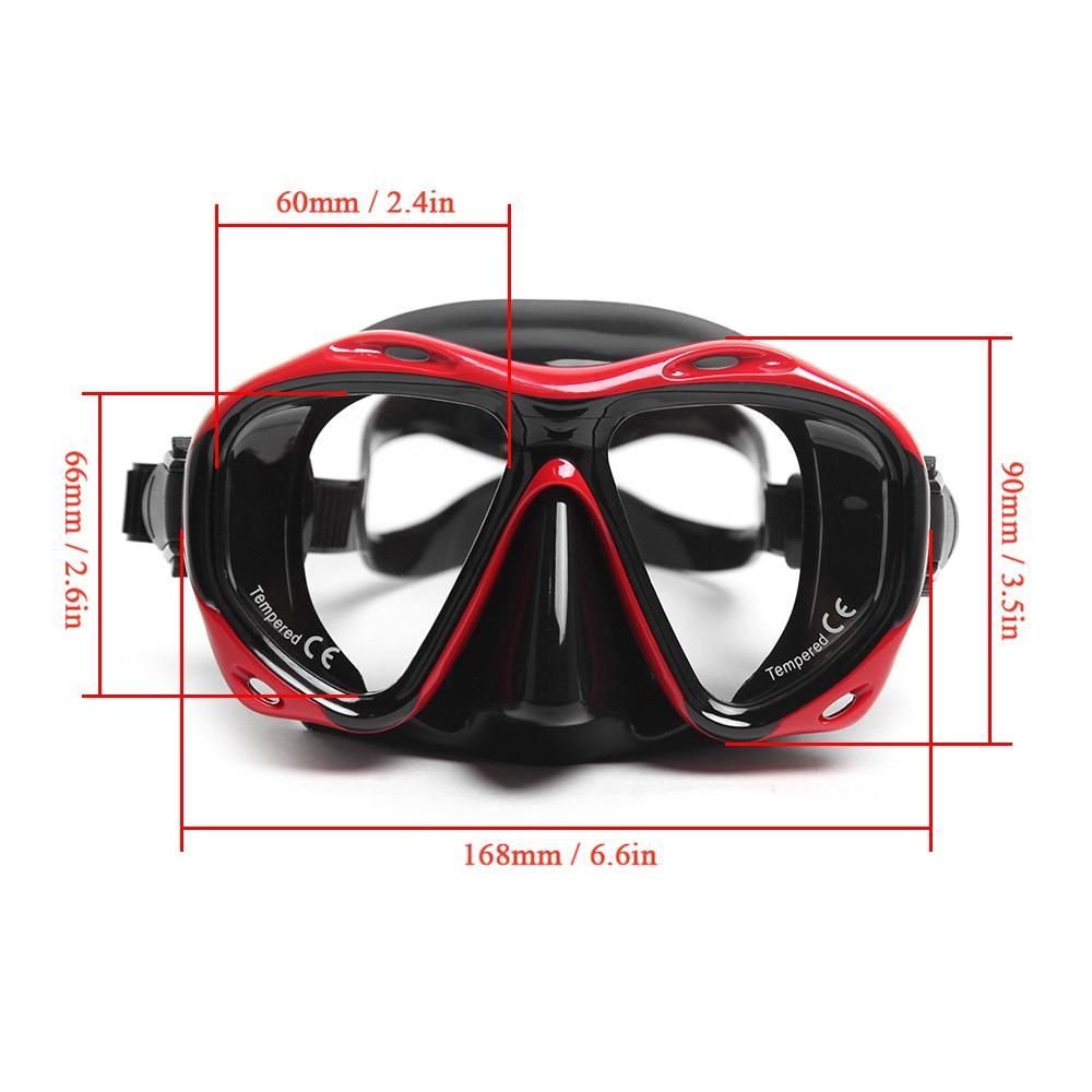 Men's Women's Anti-fog Diving Snorkeling Goggles Two-window Scuba Diving Swim Goggles Swimming Tempered Glass Lens Flexible Silicone Skirt PC Frame Adults