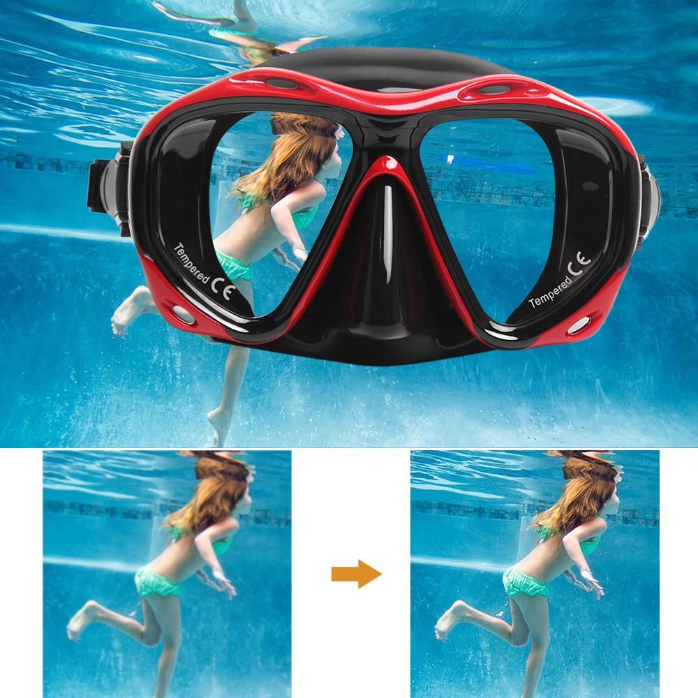 Men's Women's Anti-fog Diving Snorkeling Goggles Two-window Scuba Diving Swim Goggles Swimming Tempered Glass Lens Flexible Silicone Skirt PC Frame Adults