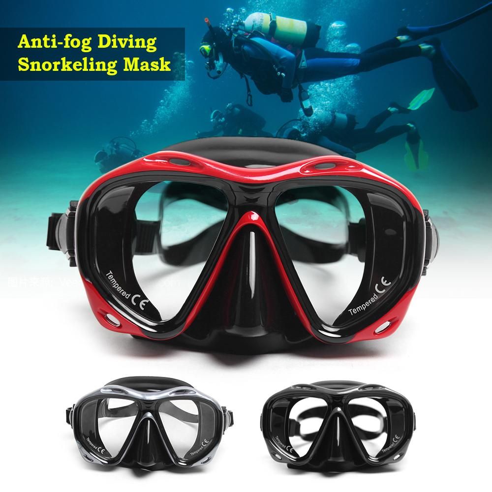 Men's Women's Anti-fog Diving Snorkeling Goggles Two-window Scuba Diving Swim Goggles Swimming Tempered Glass Lens Flexible Silicone Skirt PC Frame Adults
