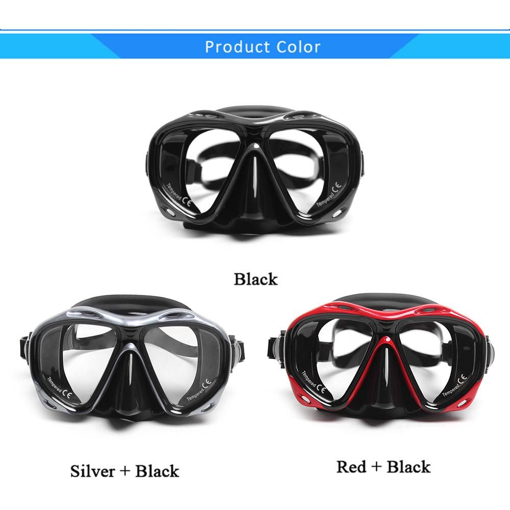 Men's Women's Anti-fog Diving Snorkeling Goggles Two-window Scuba Diving Swim Goggles Swimming Tempered Glass Lens Flexible Silicone Skirt PC Frame Adults