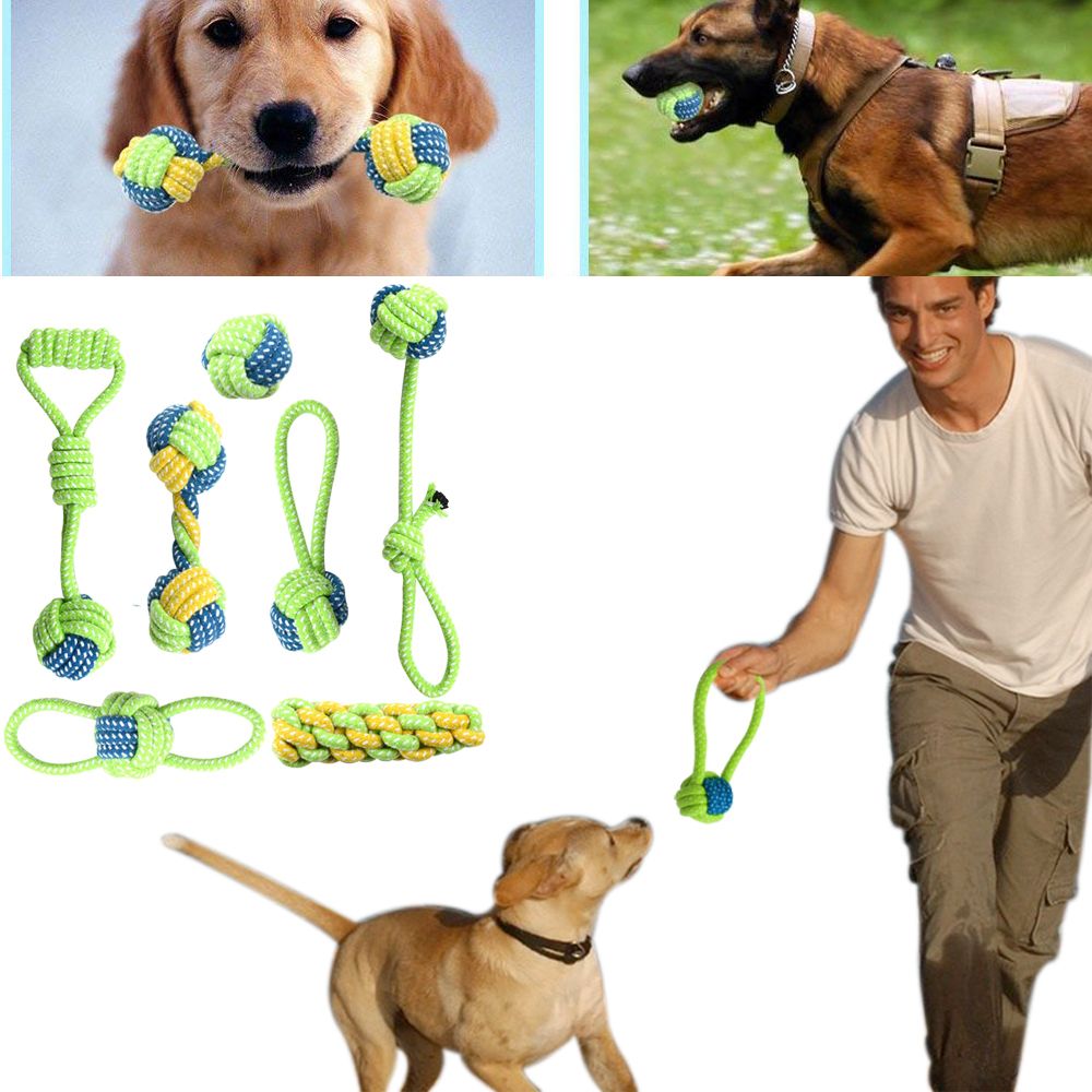 Durable Cotton Dog Rope Toys 7 Pack Set
