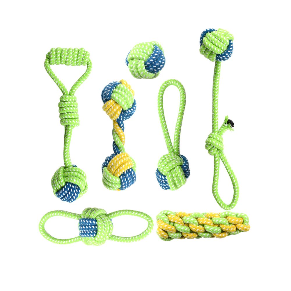 Durable Cotton Dog Rope Toys 7 Pack Set