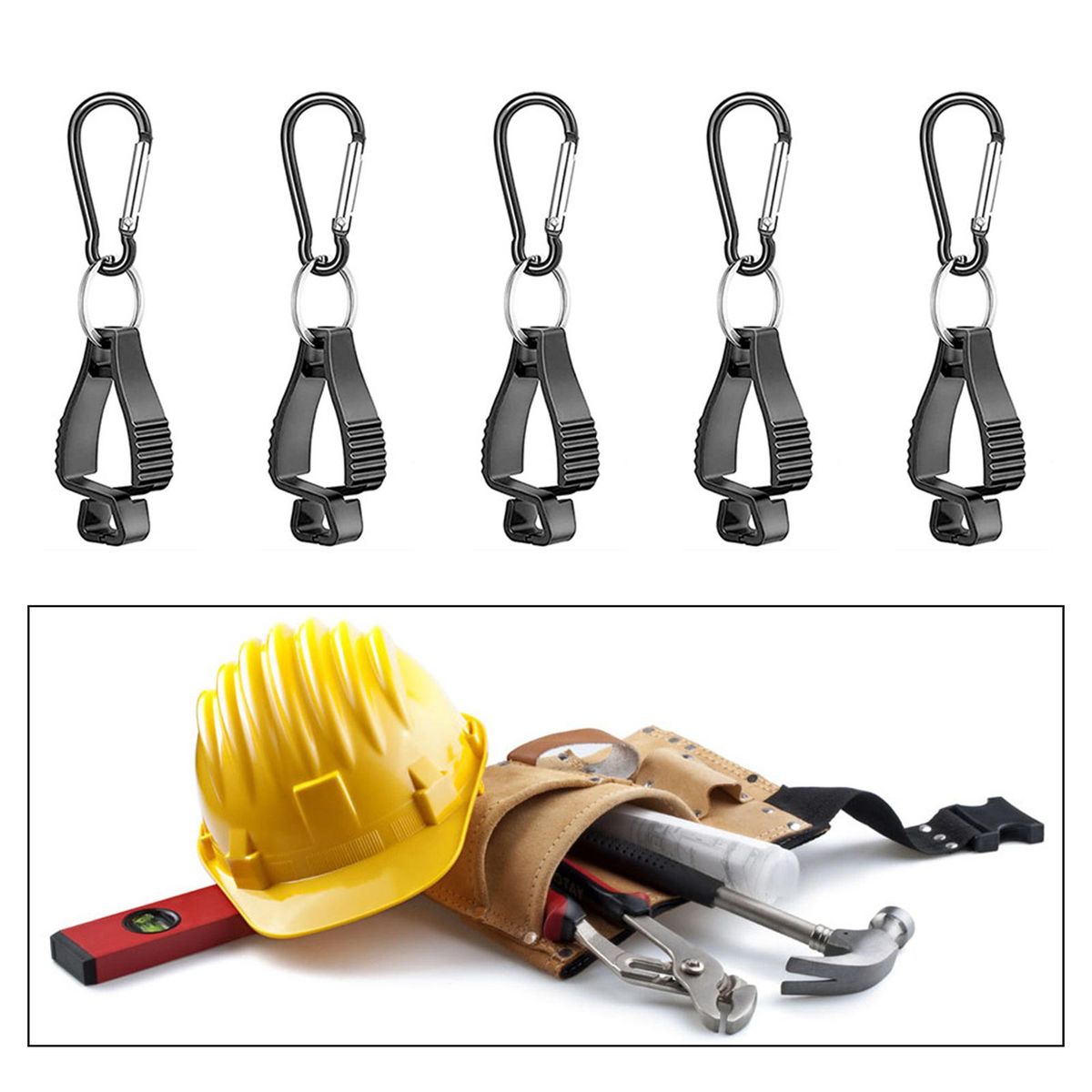 5 Pieces  Grabber Holder, Black  Interlock