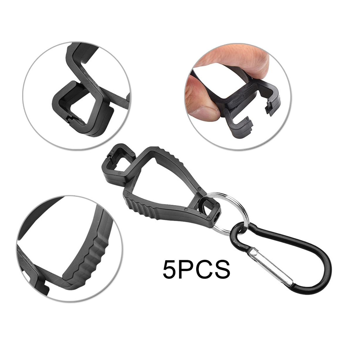 5 Pieces  Grabber Holder, Black  Interlock