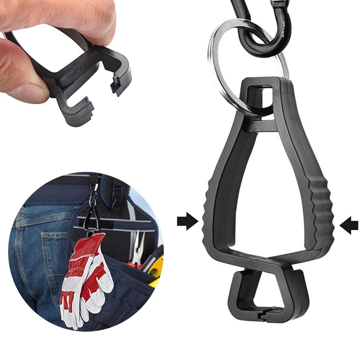 5 Pieces  Grabber Holder, Black  Interlock