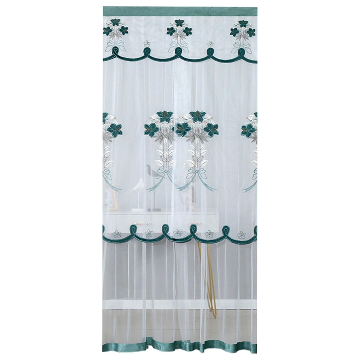 Door Curtain No Punch Window Door Curtain Green