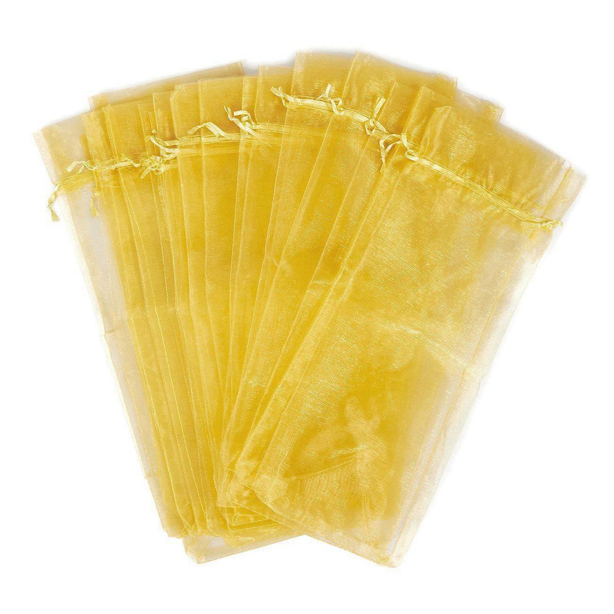 24-Pack Wine Organza Bags -Wine Wrapping Bags Gold, 37 x 14c