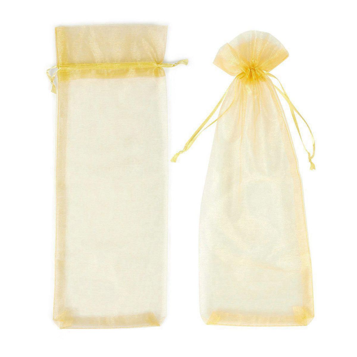 24-Pack Wine Organza Bags -Wine Wrapping Bags Gold, 37 x 14c