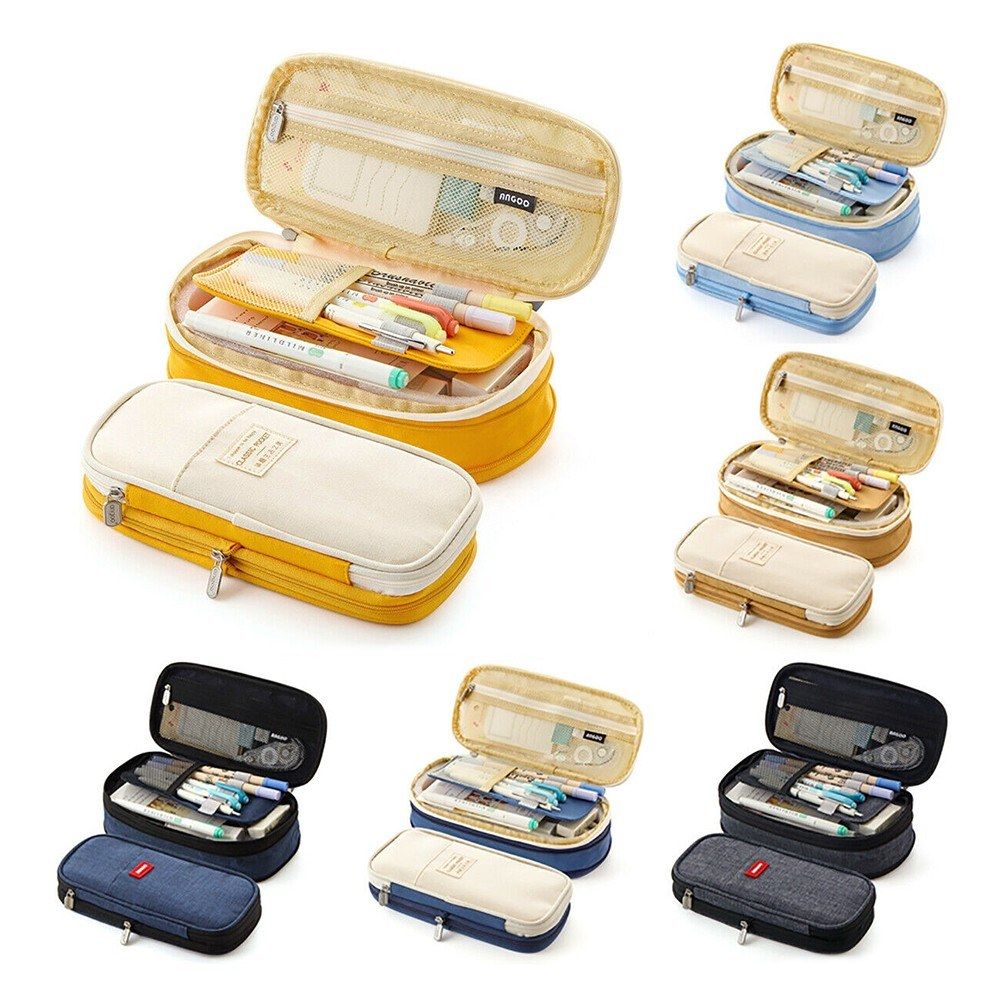 Large Capacity School Pencil Case Stationery Zipper Pocket