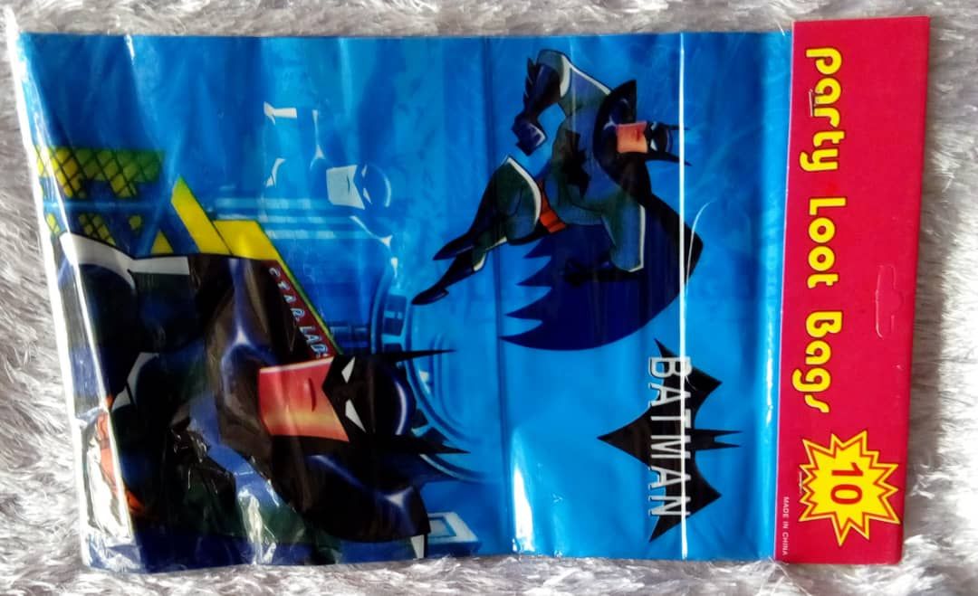 Batman Disney Cartoon Character Party Loot Bags - 3 Packs