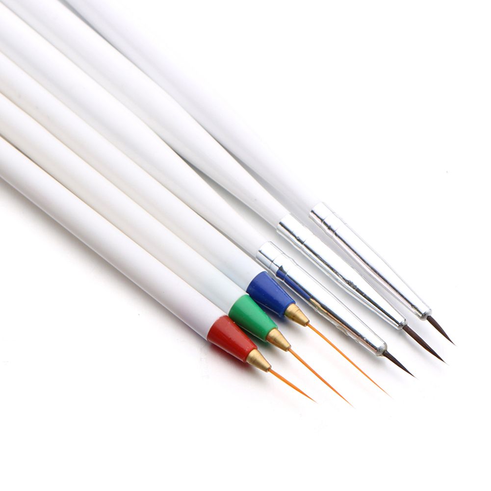 6Pcs Nail Art Design Brush Dotting Painting Drawing-White