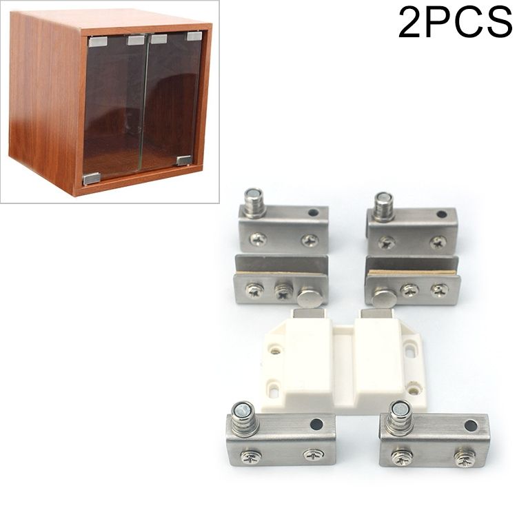 2 PCS Glass Clip Double Door Touching Exhibition