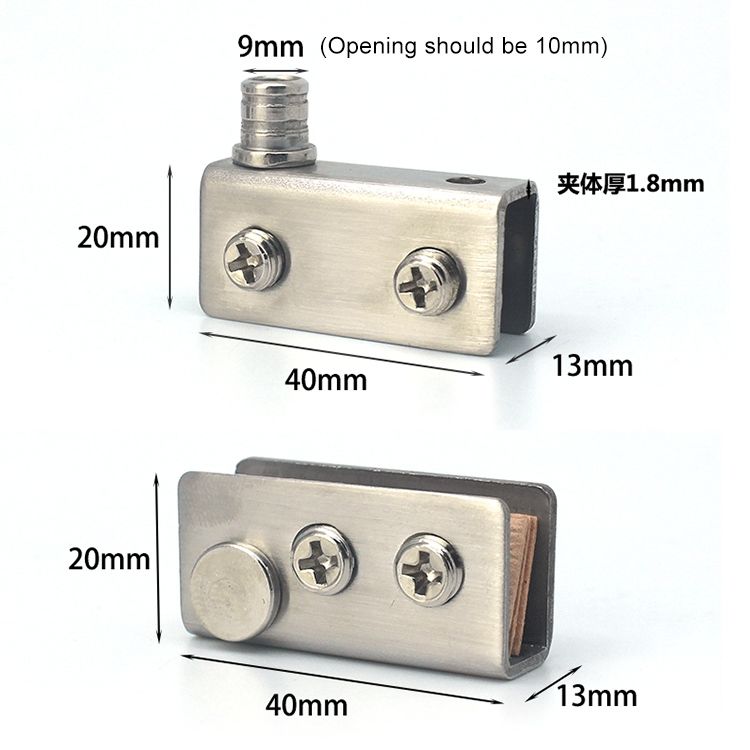 2 PCS Glass Clip Double Door Touching Exhibition
