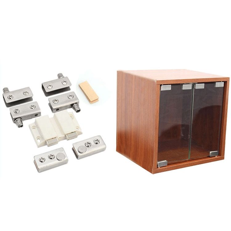 2 PCS Glass Clip Double Door Touching Exhibition