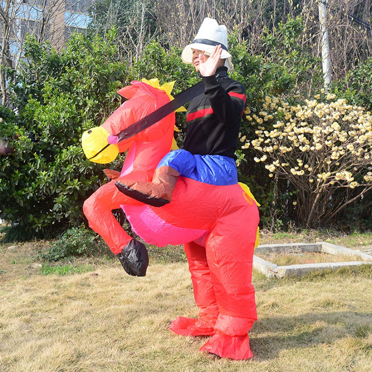 Inflatable Horse Costume Multifunctional Premium Inflatable Red