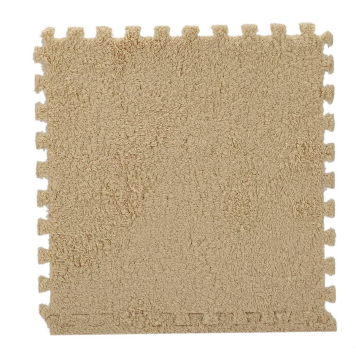 10 Piece Interlocking Foam EVA Fuzzy Mat Flooring Fluffy Carpet Tiles for Kids - perfect for Nursery DeCor, Baby Room, Playroom and Kids Room