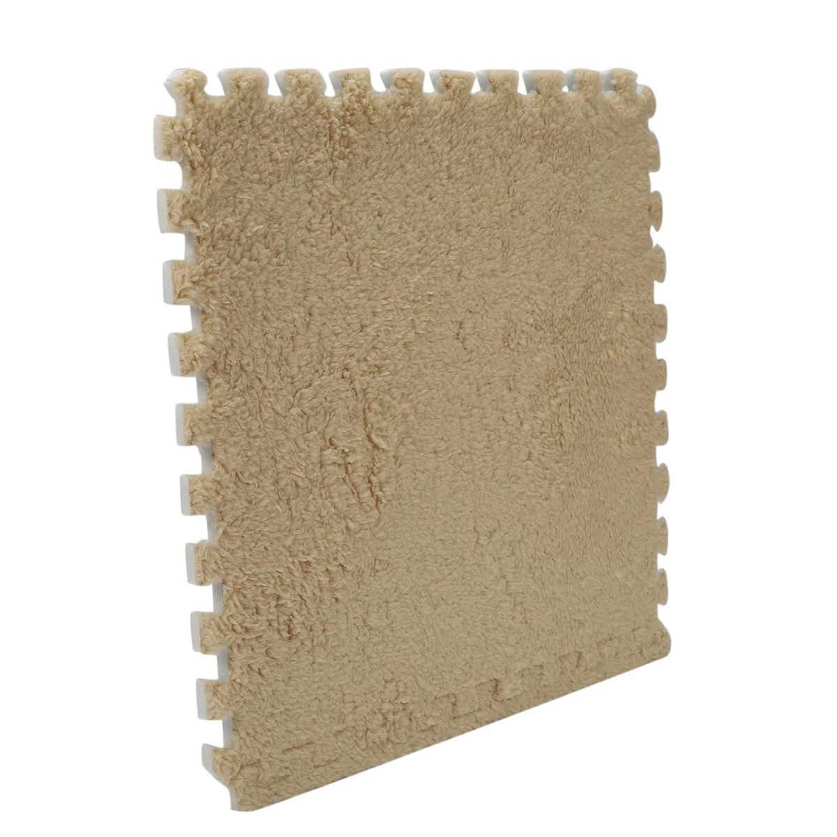 10 Piece Interlocking Foam EVA Fuzzy Mat Flooring Fluffy Carpet Tiles for Kids - perfect for Nursery DeCor, Baby Room, Playroom and Kids Room