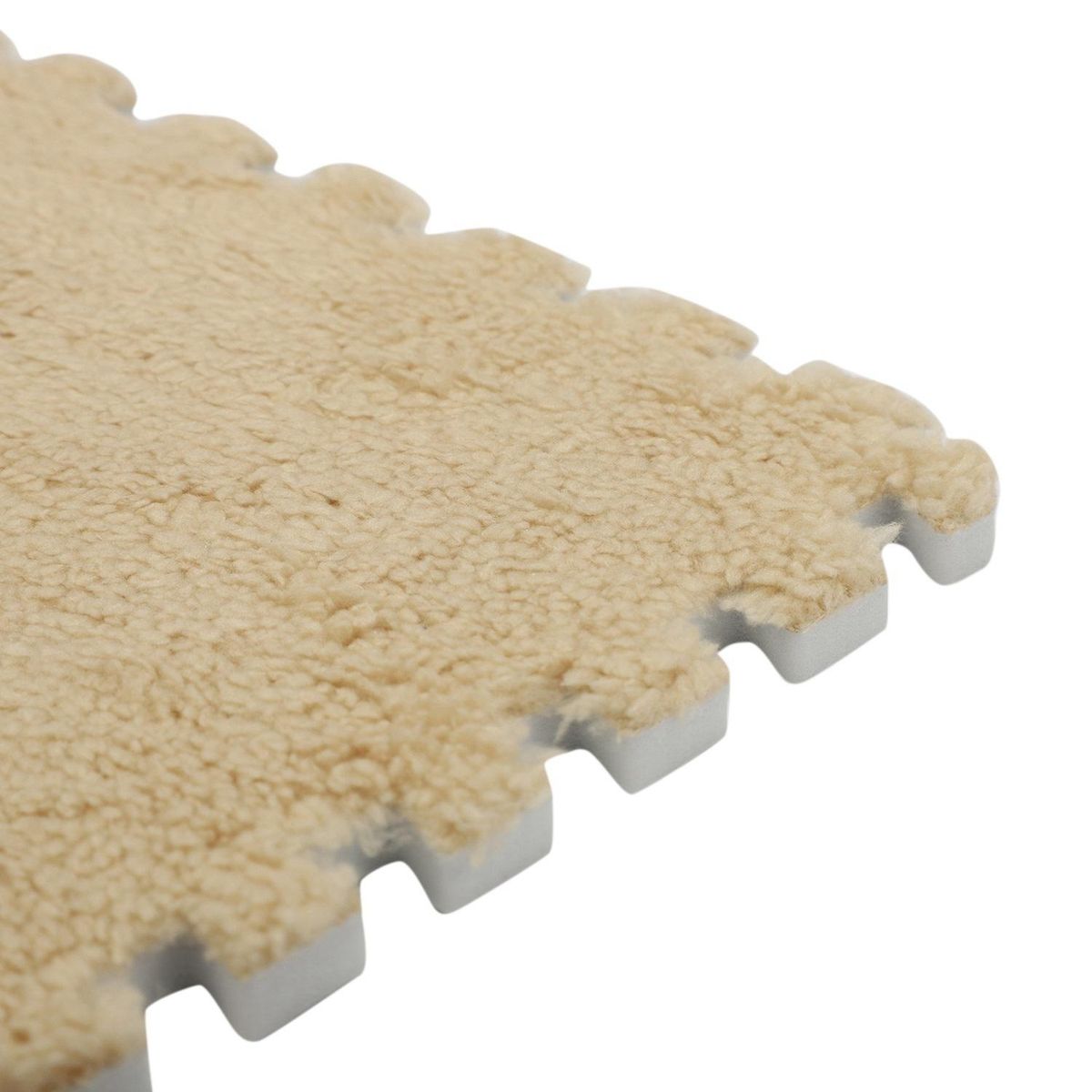 10 Piece Interlocking Foam EVA Fuzzy Mat Flooring Fluffy Carpet Tiles for Kids - perfect for Nursery DeCor, Baby Room, Playroom and Kids Room