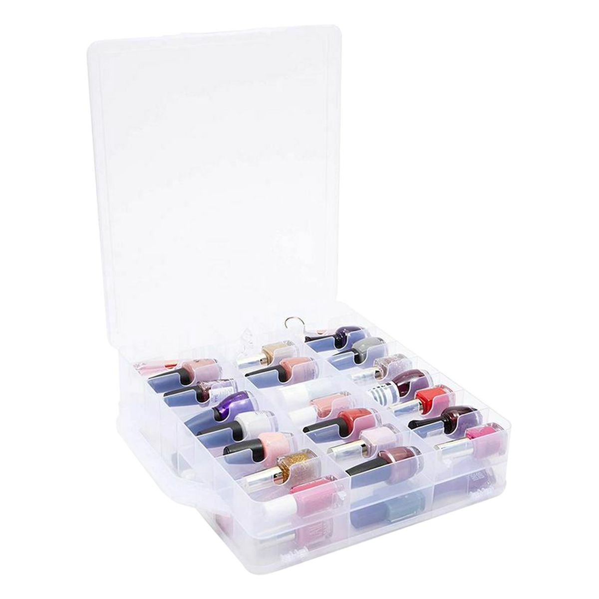 48 Grids Nail Glue Caddy Holder Box Women Essential Double
